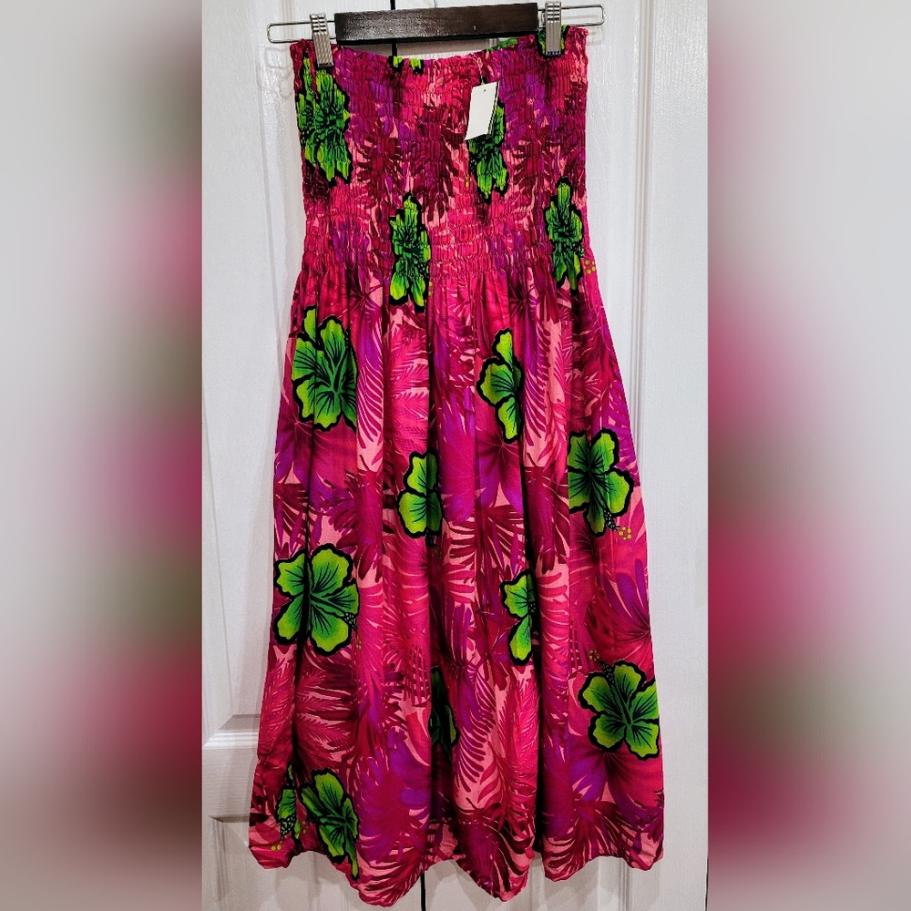 Pink and Green Smocked Dress